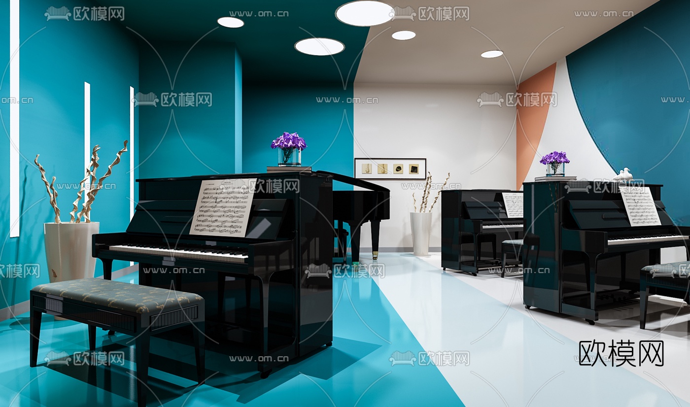 现代舞蹈音乐艺术培训机构3d模型