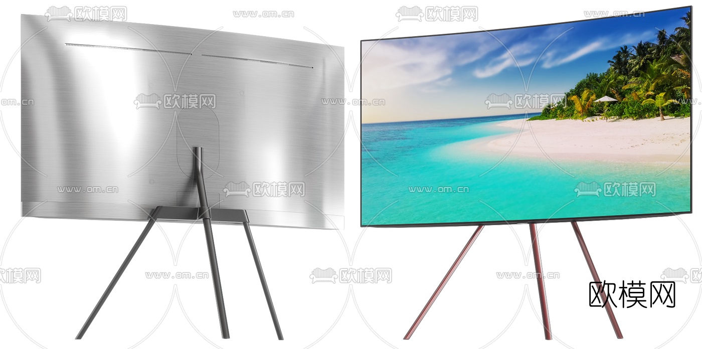 现代落地电视机3d模型