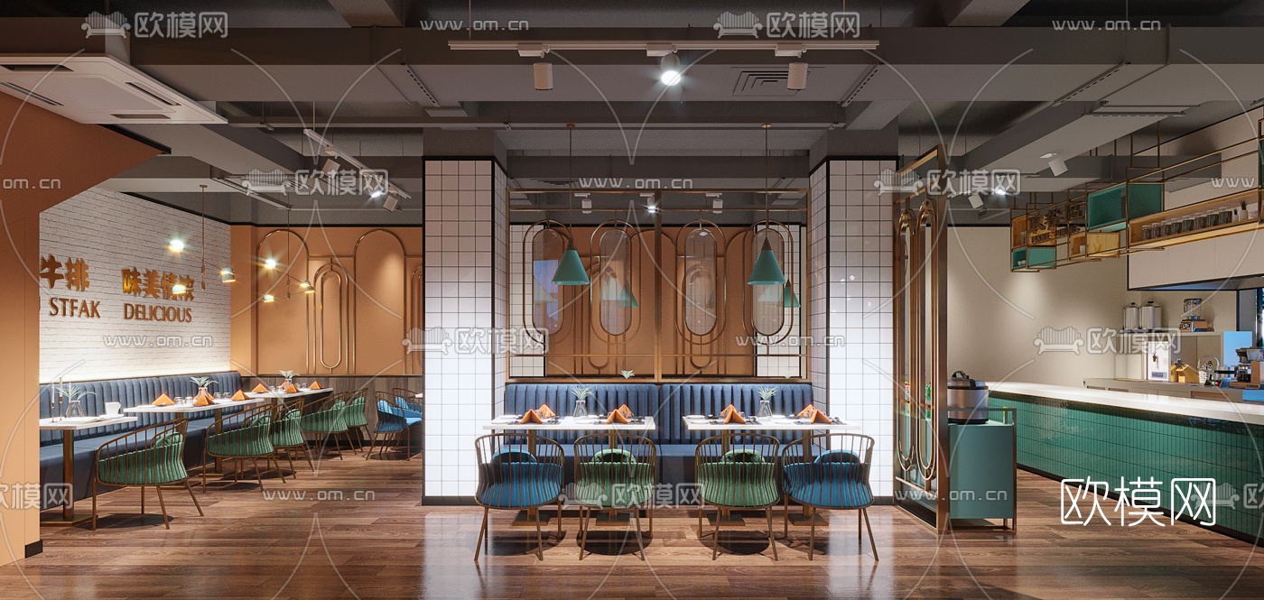 北欧西餐厅牛排店3d模型