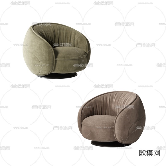 现代布艺单人沙发3d模型下载