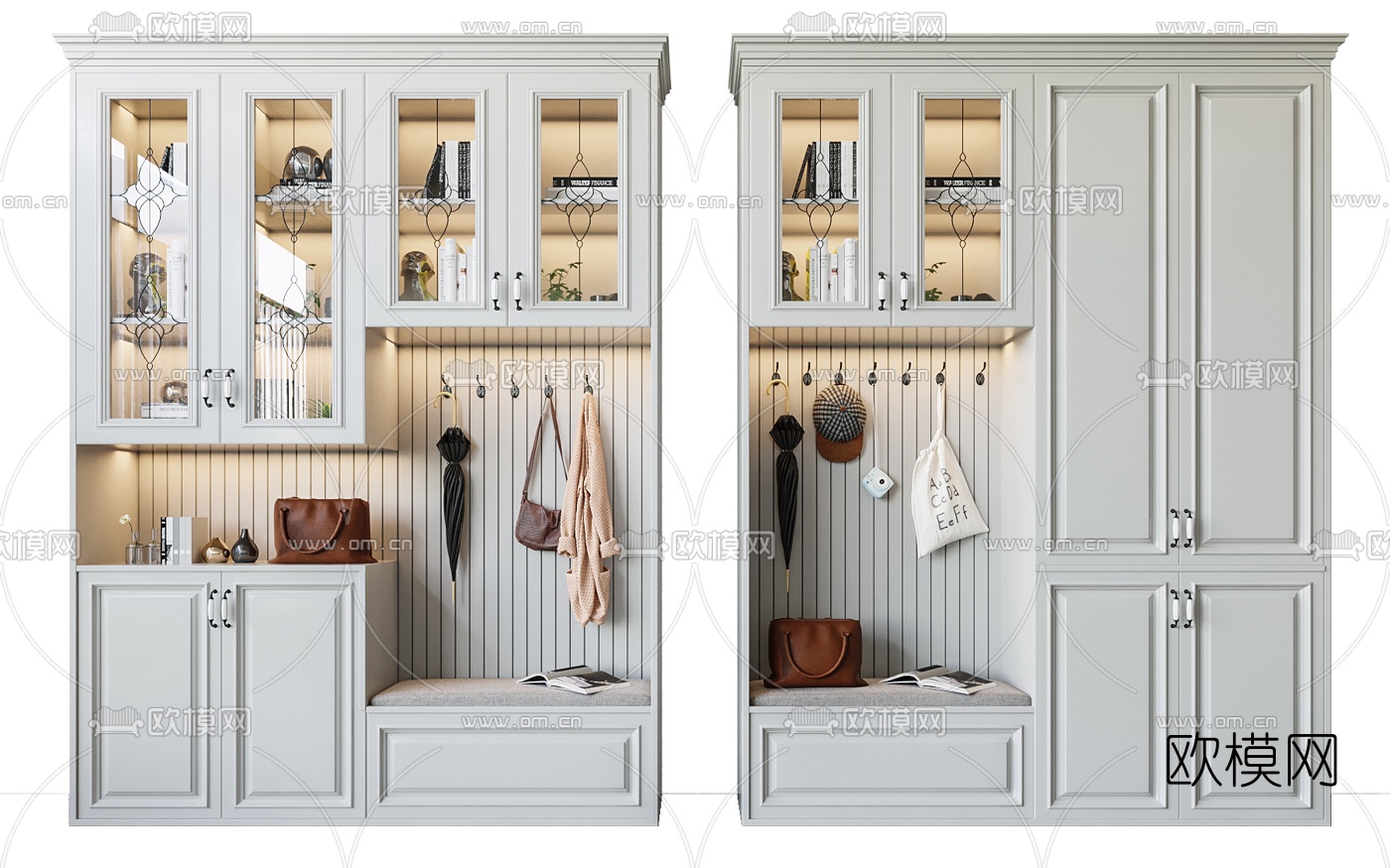 美式多功能鞋柜3d模型下载