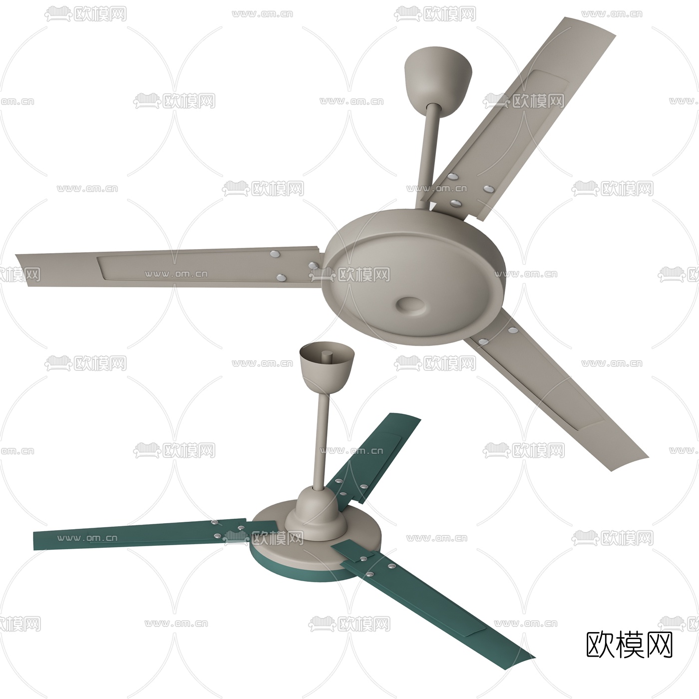 现代电风扇吊扇3d模型下载
