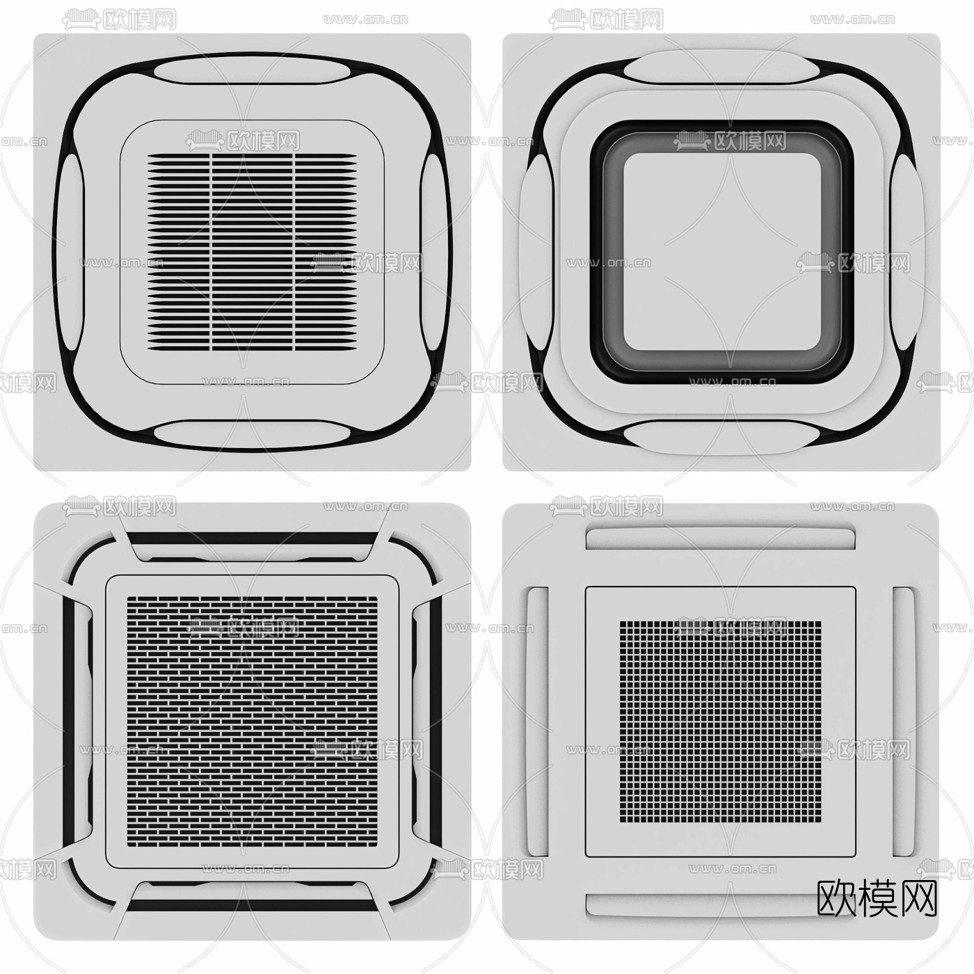 现代中央空调出风口3d模型下载（渲染图1）