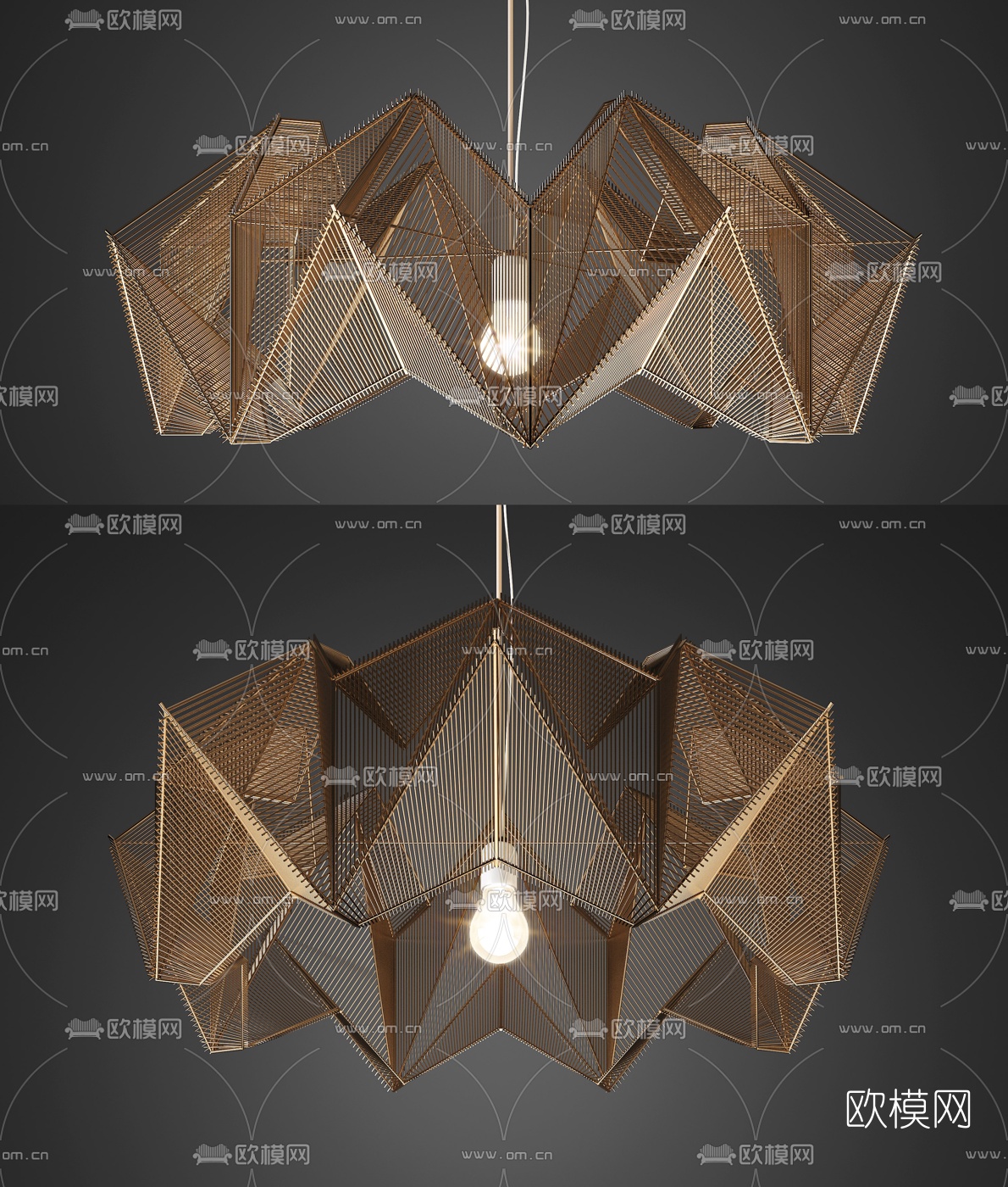 现代金属个性吊灯3d模型