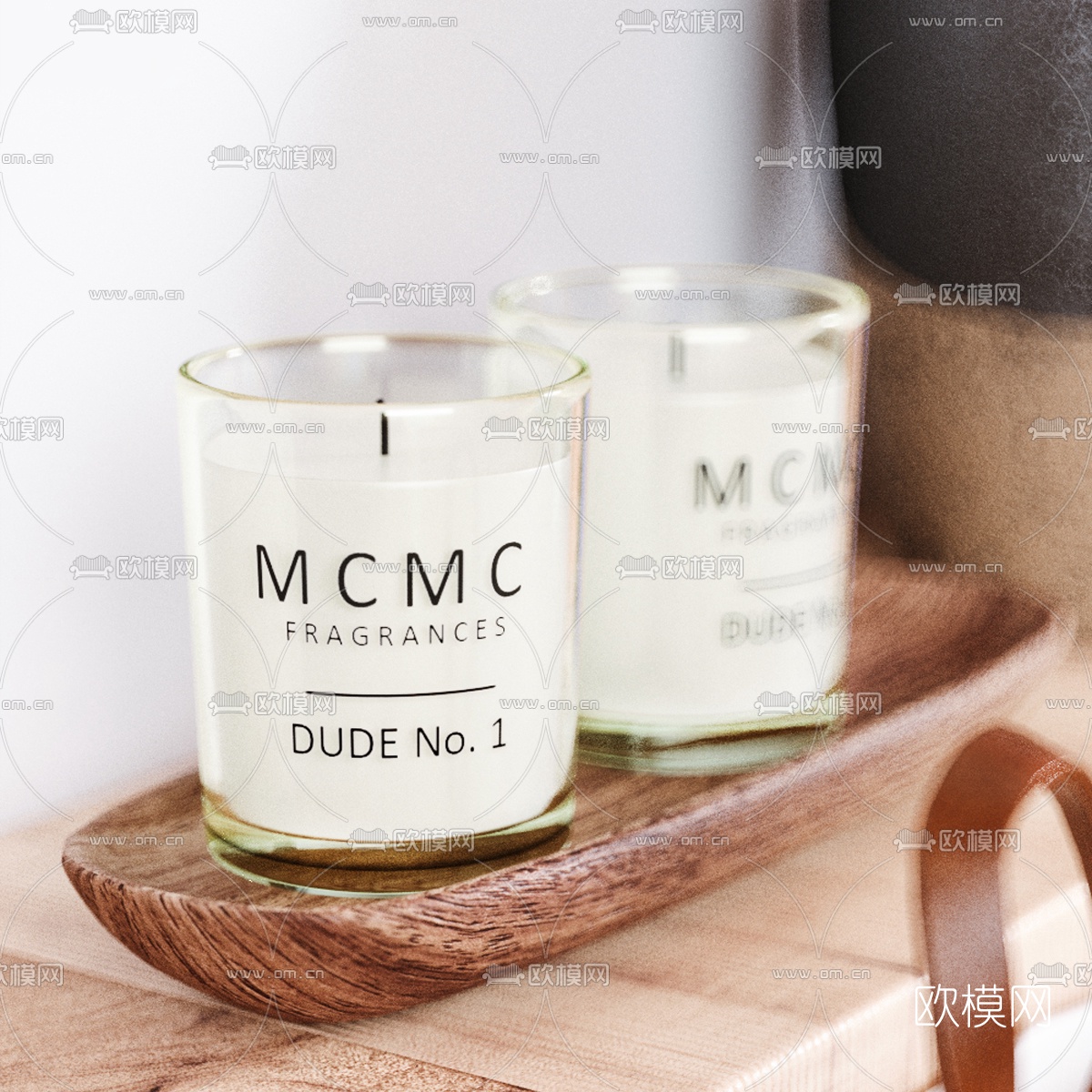 北欧花瓶挂画装饰品3d模型下载（渲染图2）