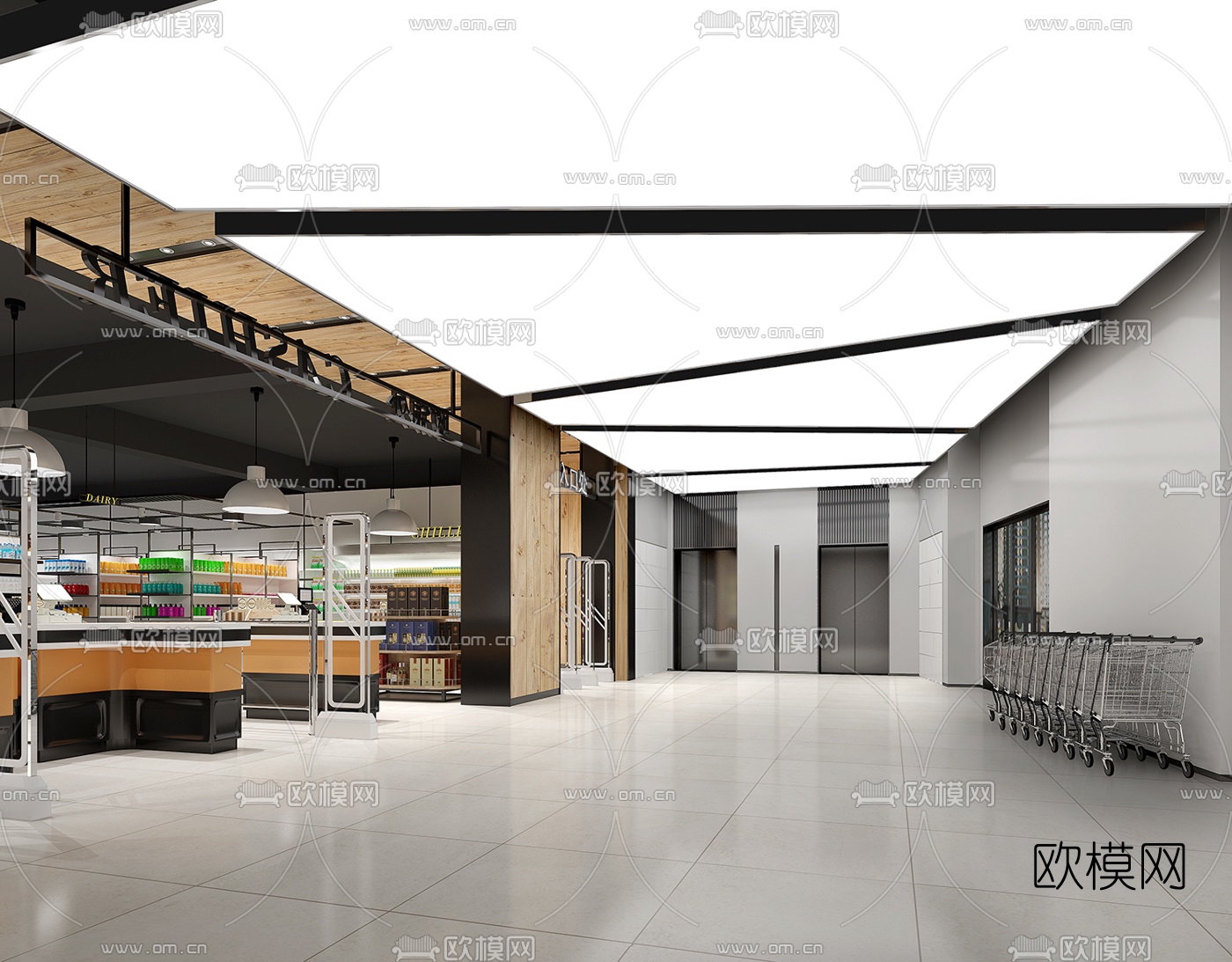 现代超市商场3d模型