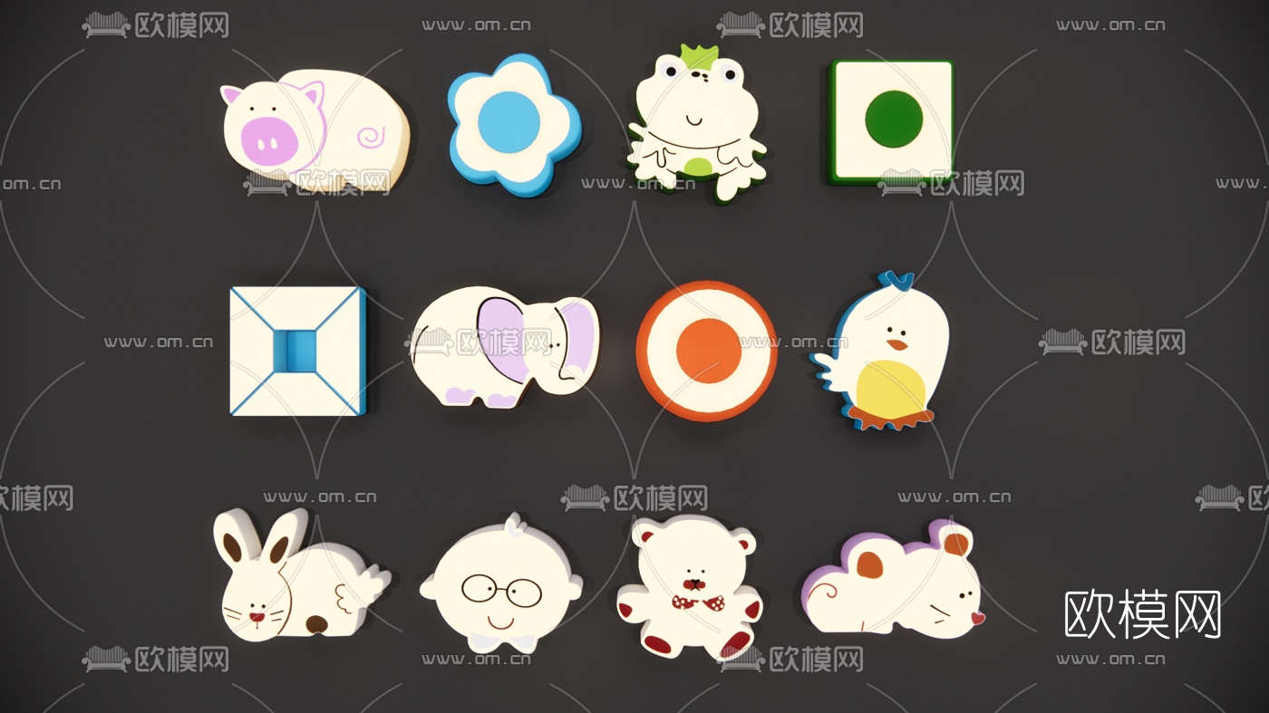 现代儿童卡通吸顶灯su模型