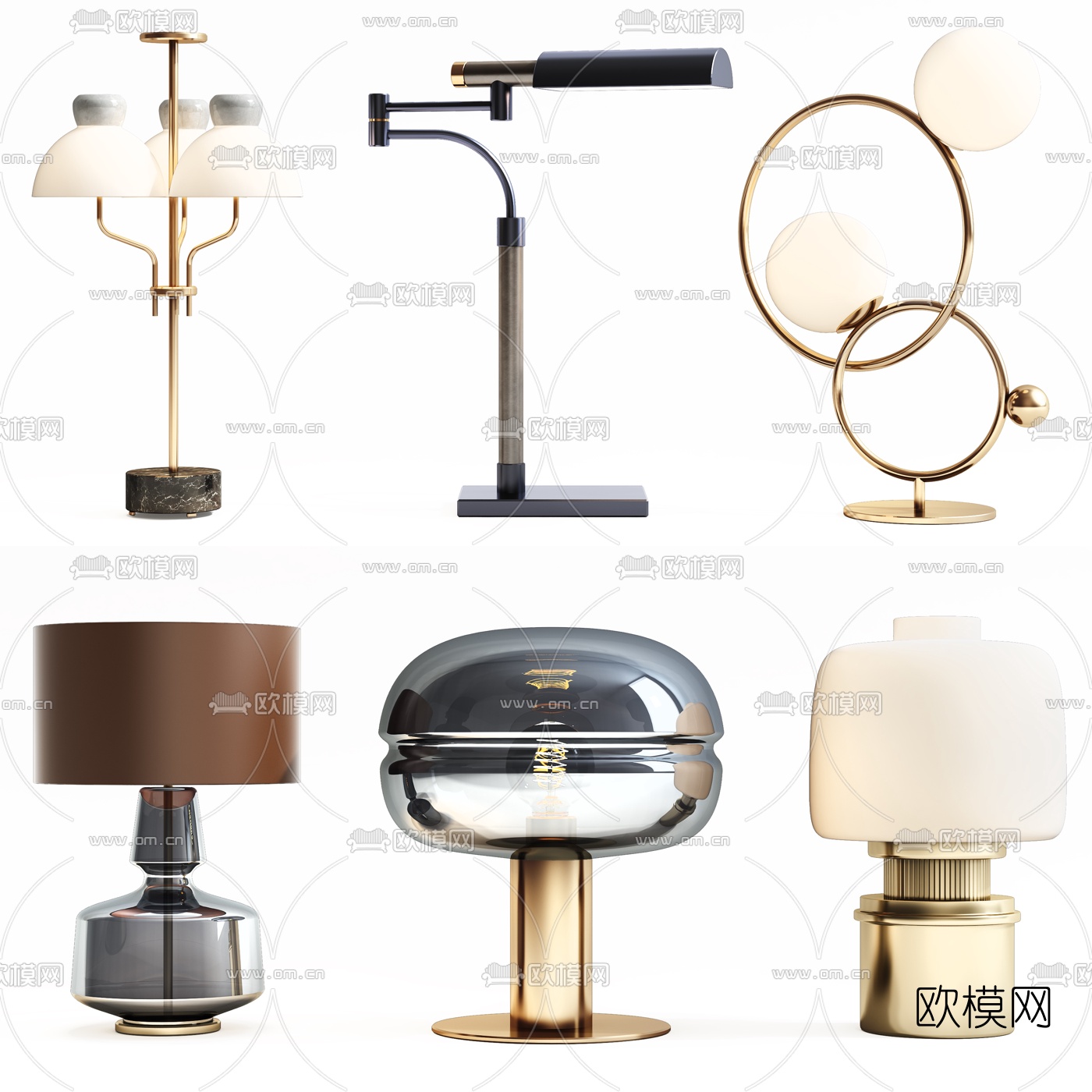 现代轻奢台灯3d模型下载