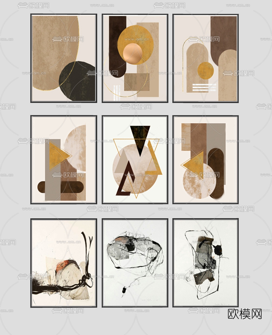 北欧装饰挂画su模型下载（渲染图2）