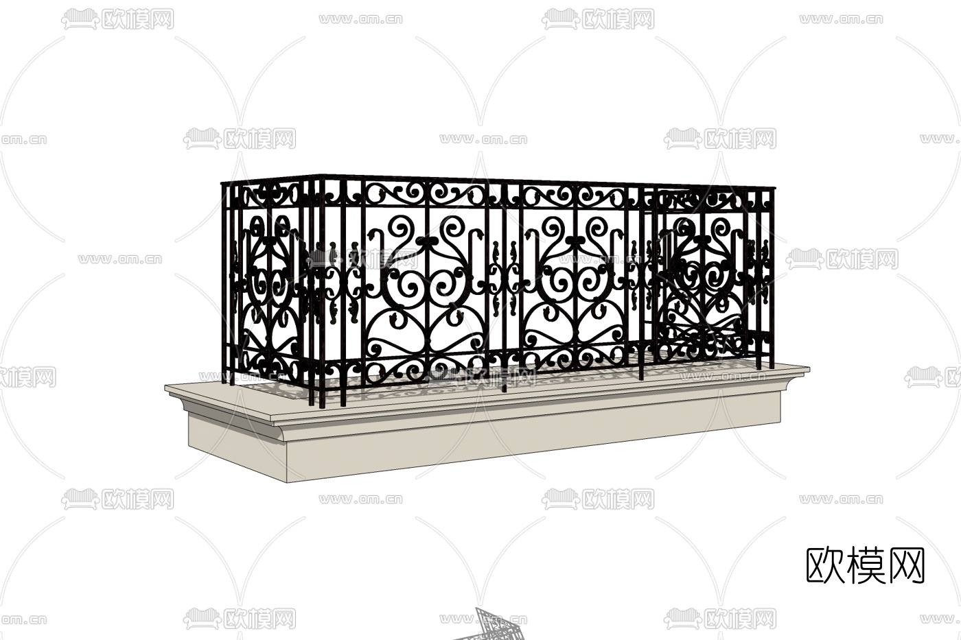 欧式铁艺护栏免费su模型下载