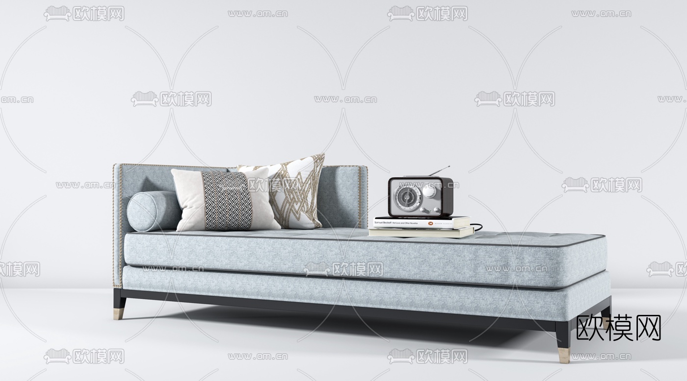 简欧布艺贵妃椅3d模型