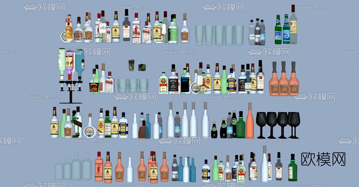 现代酒瓶su模型下载