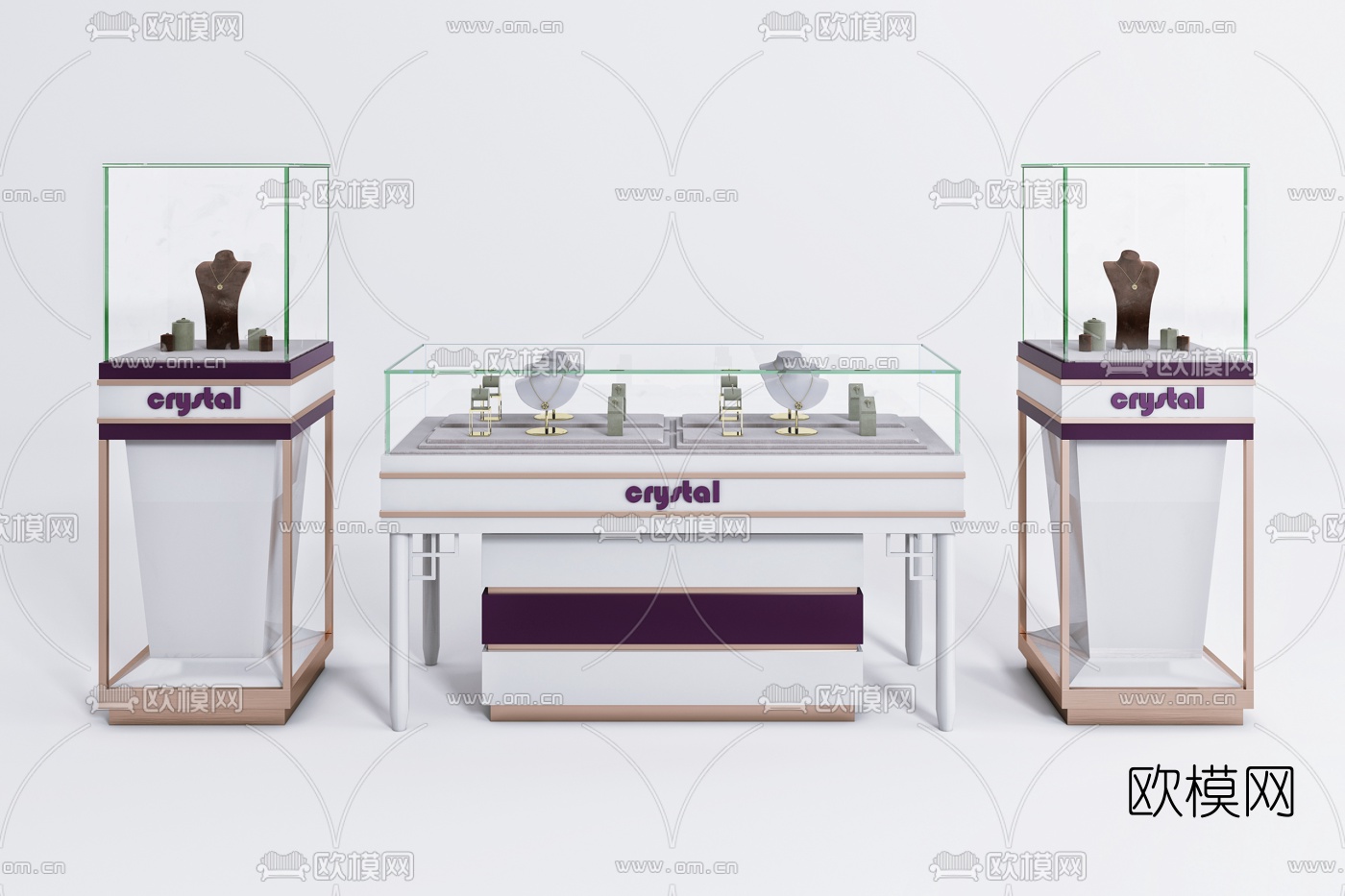 现代珠宝展示柜3d模型