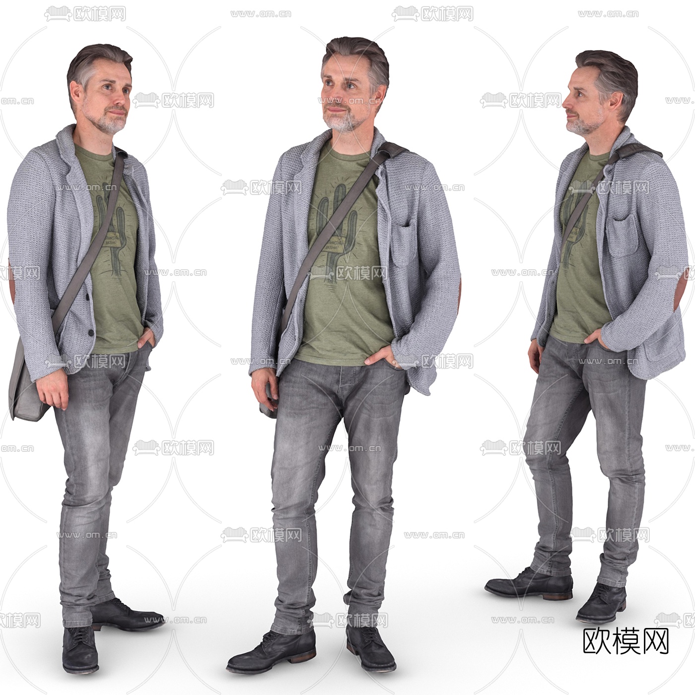 欧式站姿男士人物3d模型下载