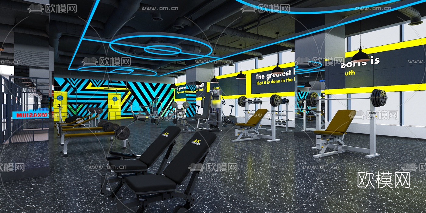 现代健身房3d模型