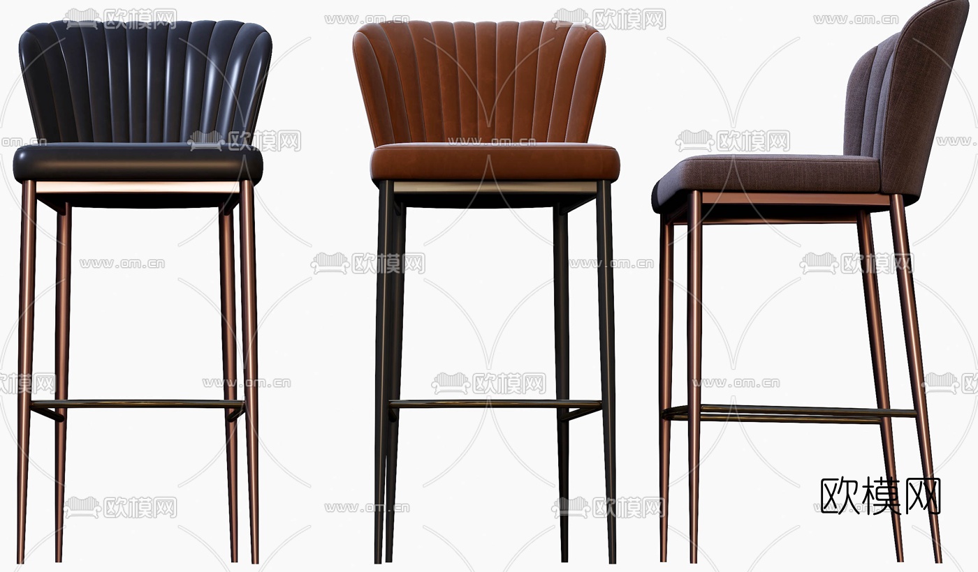 现代简约吧台椅3d模型下载（渲染图5）
