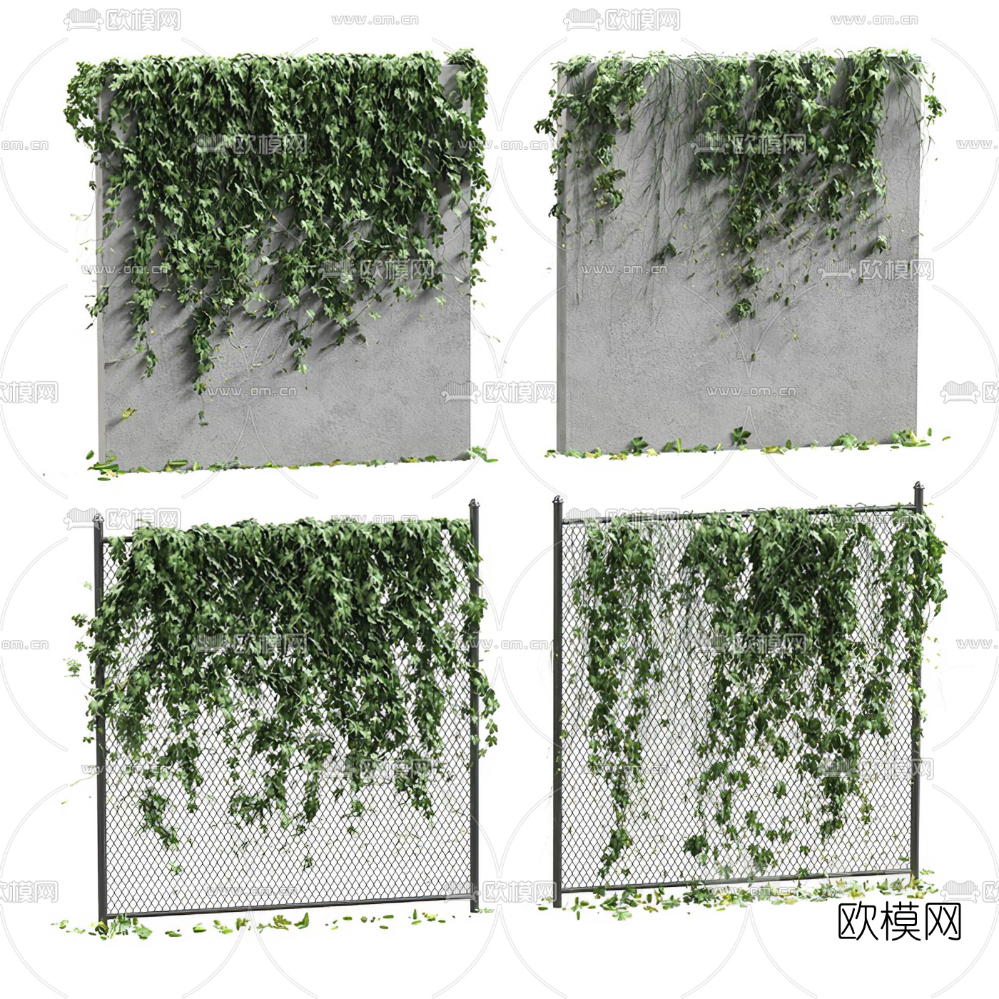 现代爬墙虎绿植滕蔓3d模型下载