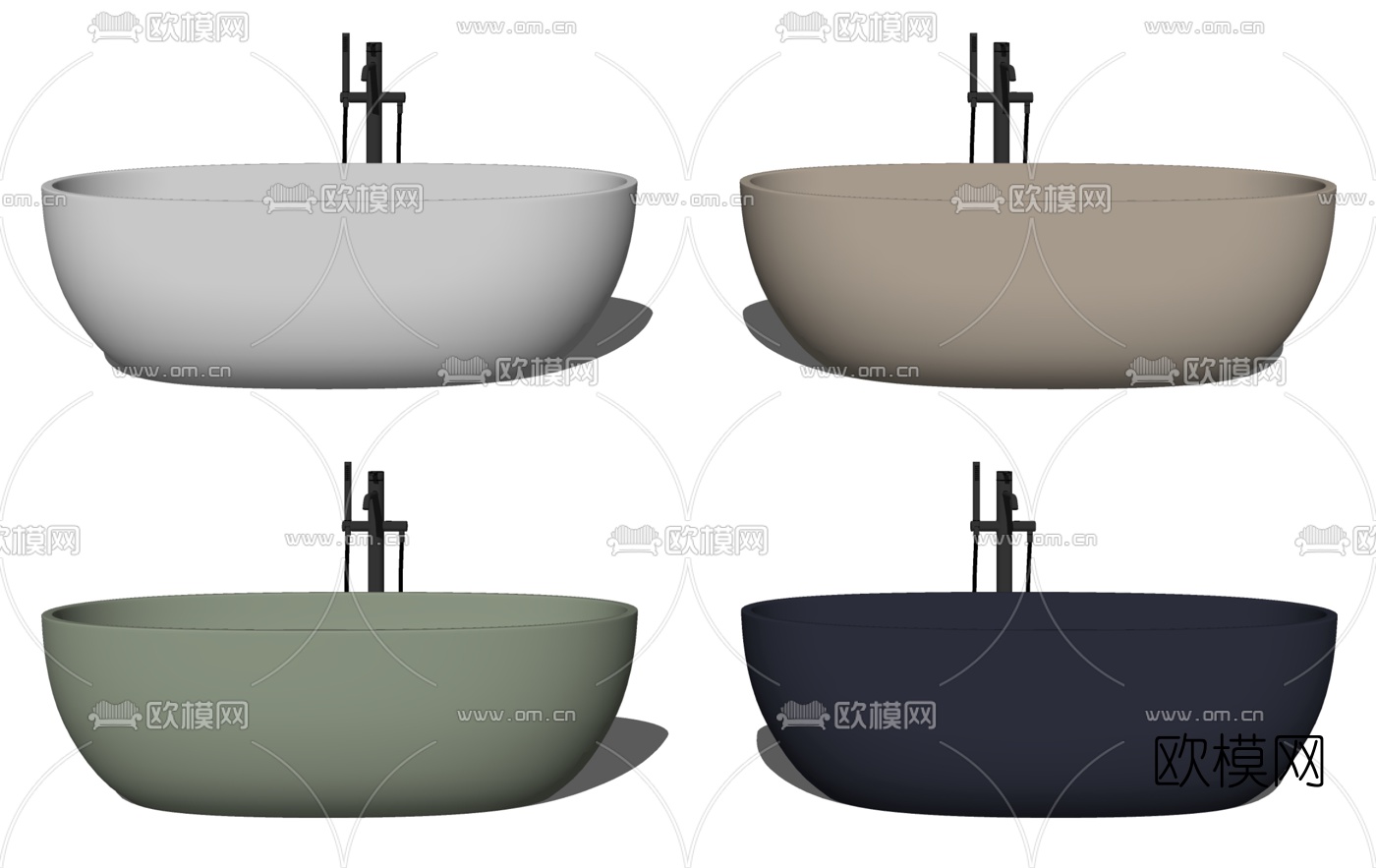 现代浴缸su模型