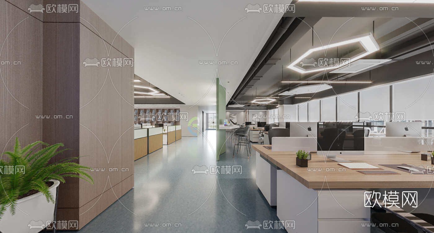 现代办公室cr全景3d模型