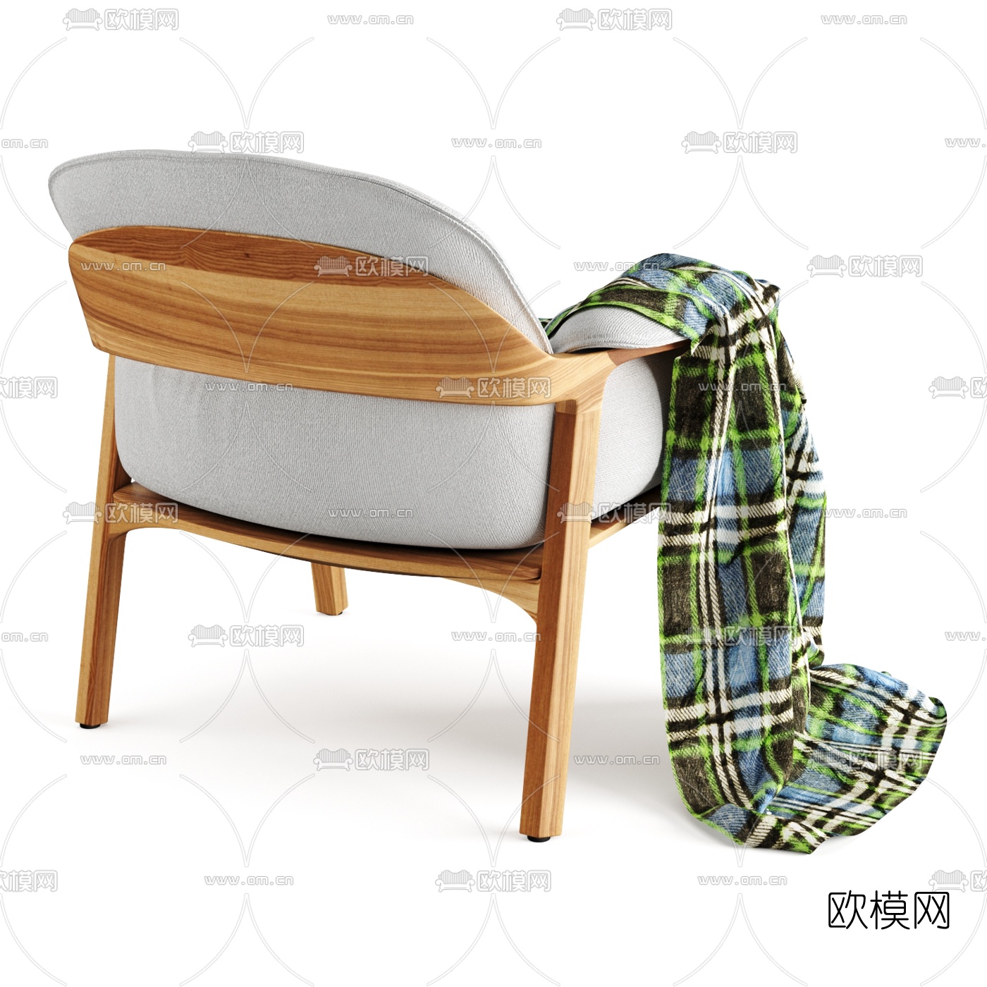 北欧休闲扶手椅3d模型下载（渲染图4）