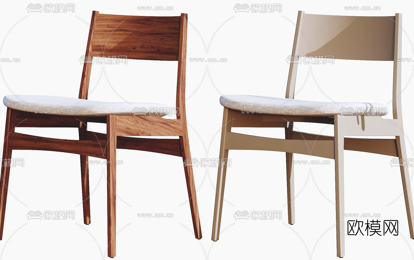 北欧绒布休闲椅3d模型下载（渲染图6）