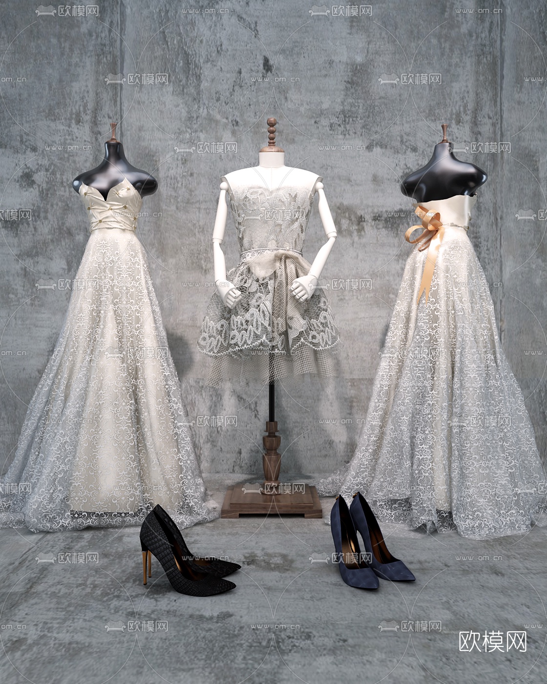 现代服装模特衣服3d模型下载