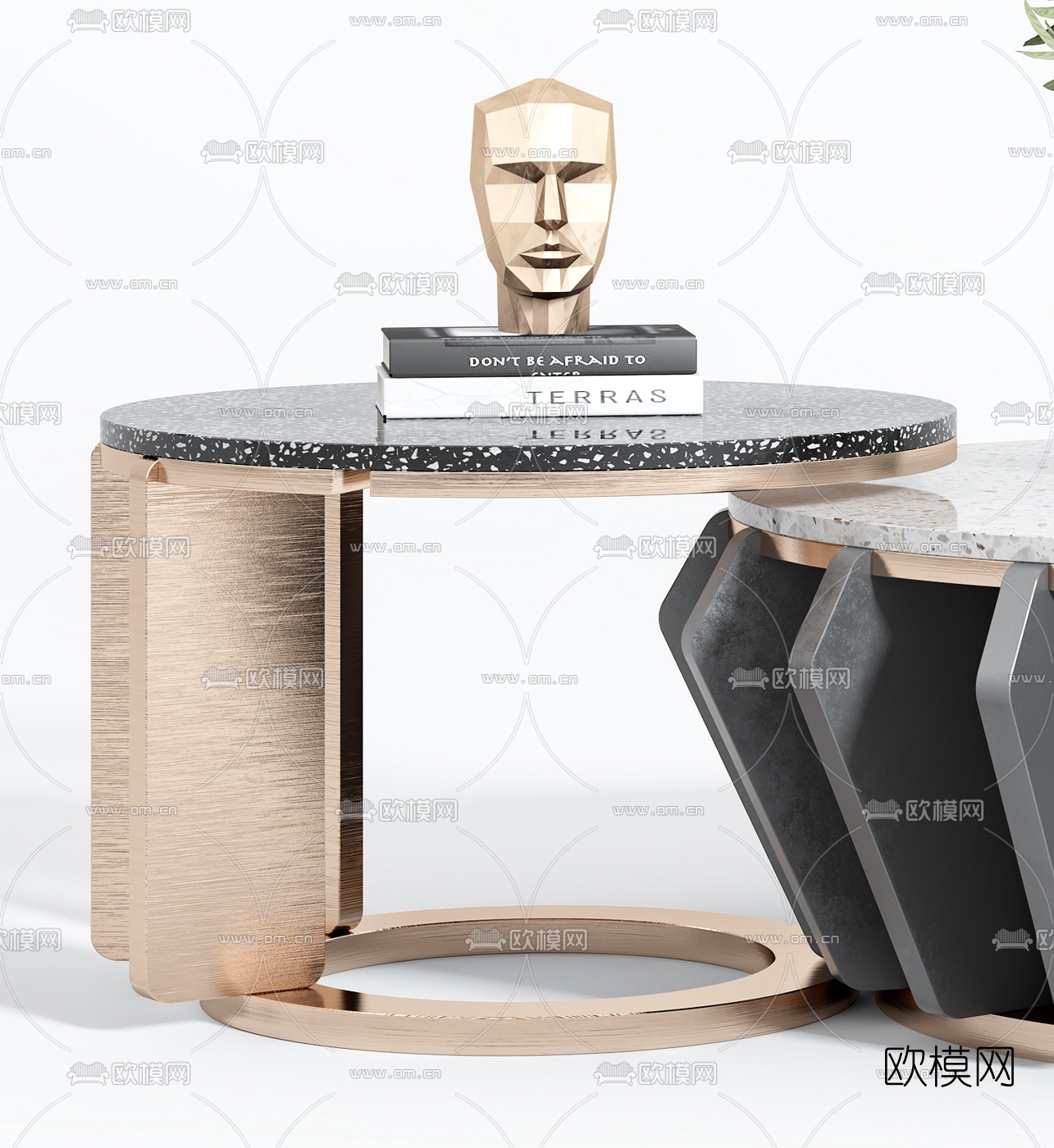 现代大理石茶几3d模型