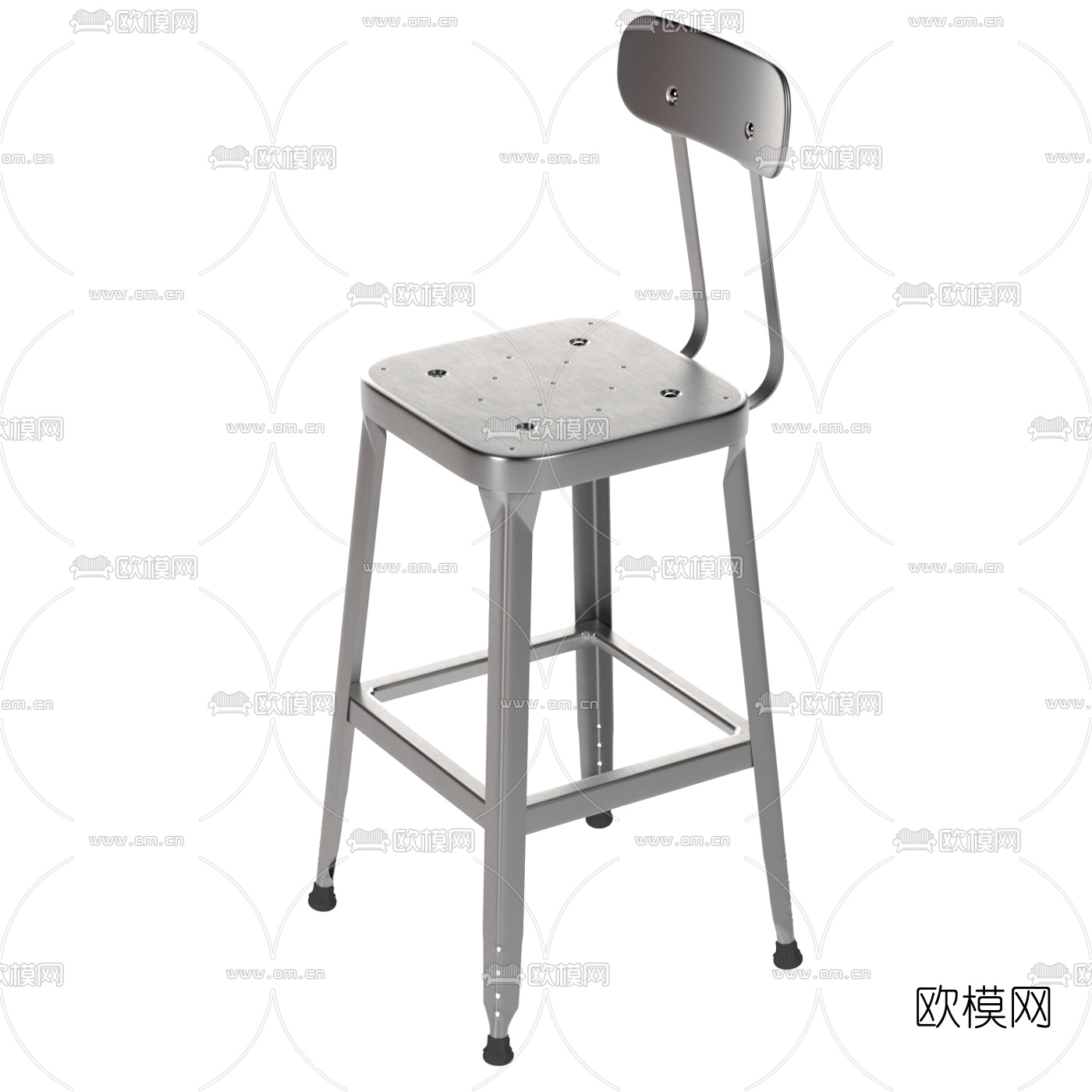 工业风铁质吧台椅3d模型下载（渲染图4）
