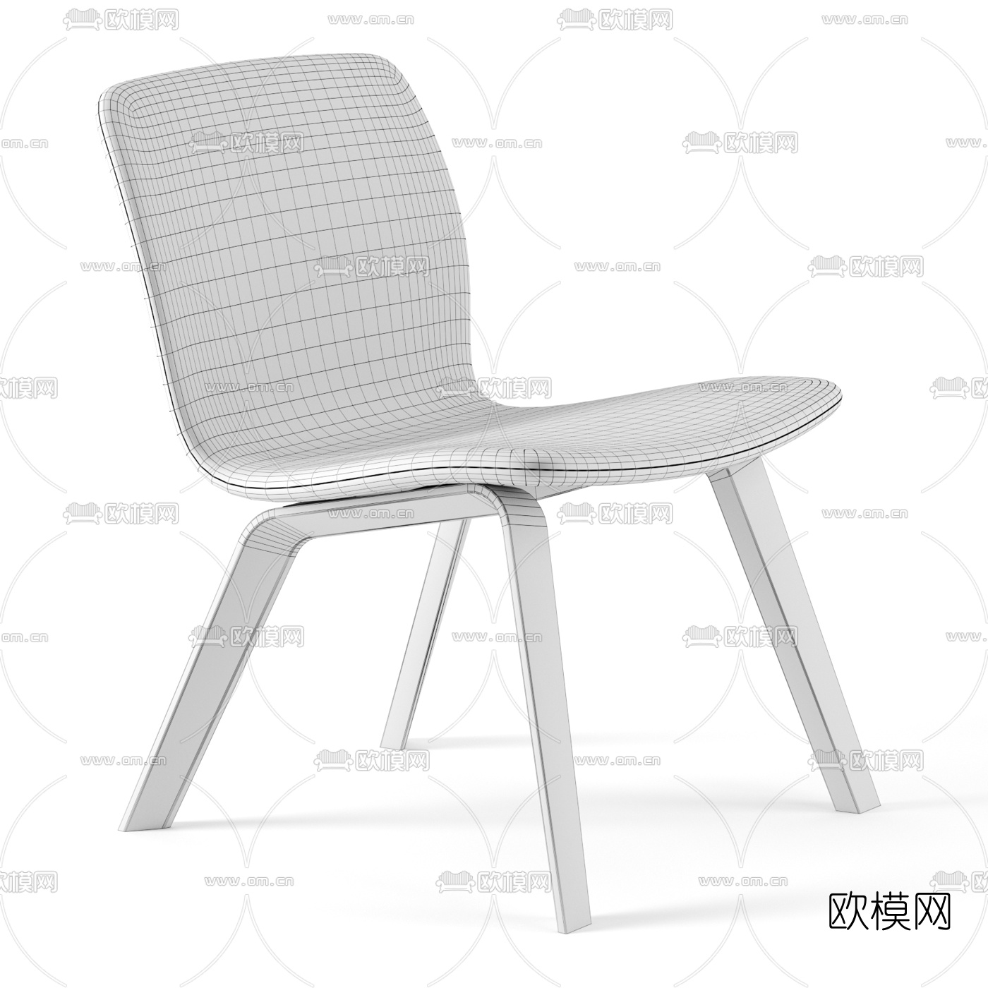 北欧绒布单椅3d模型