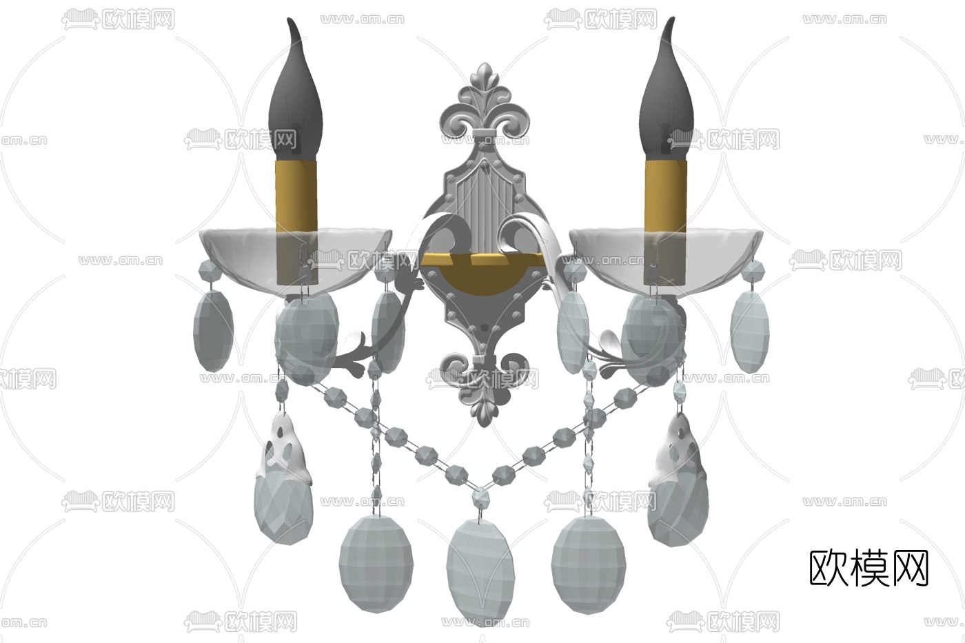 欧式水晶壁灯免费su模型下载