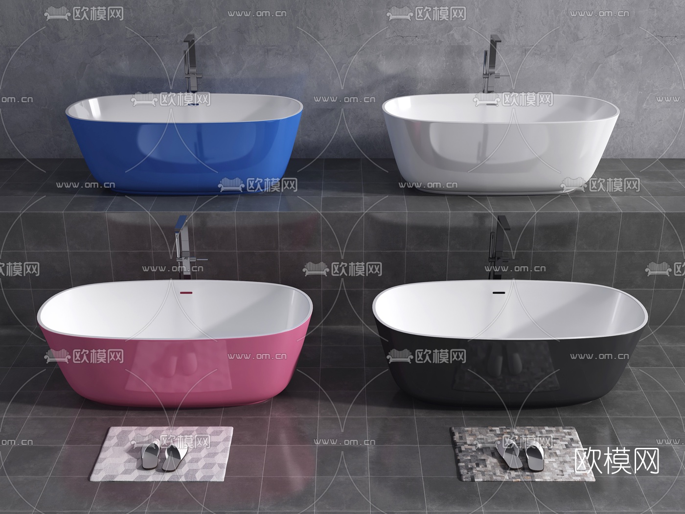 现代浴缸su模型下载（渲染图1）