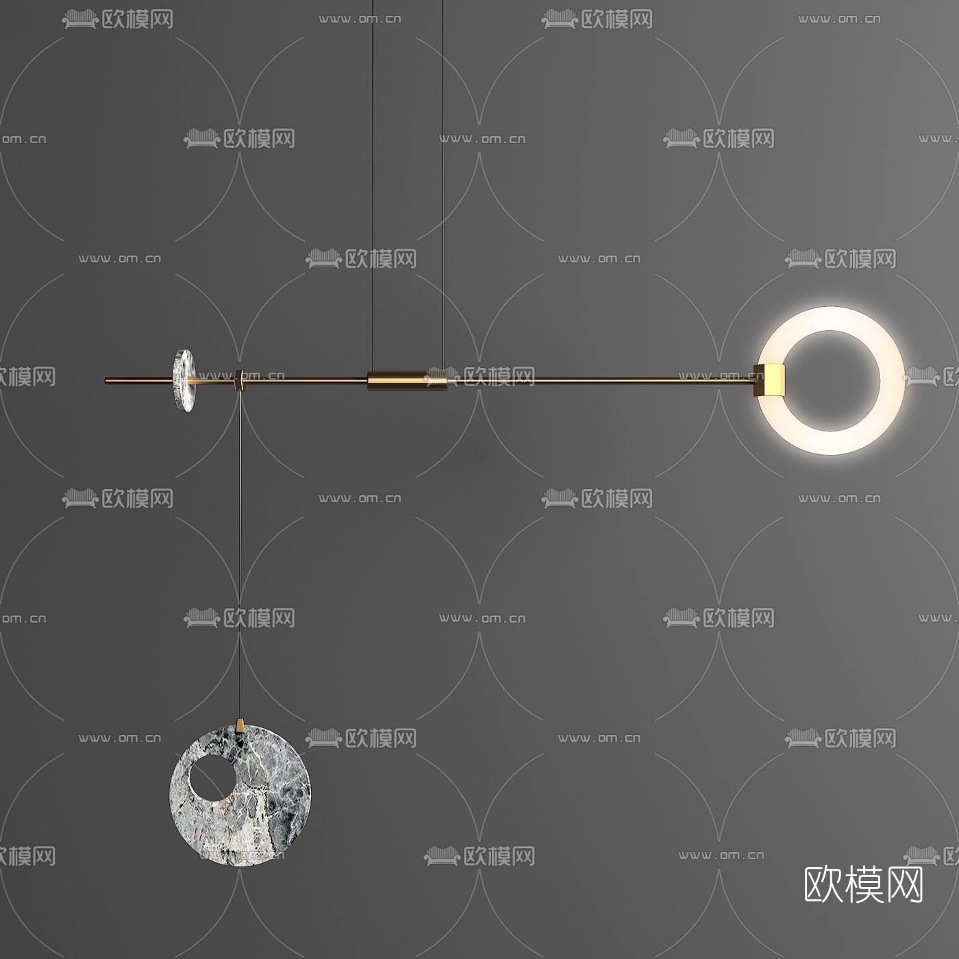现代时尚吊灯3d模型