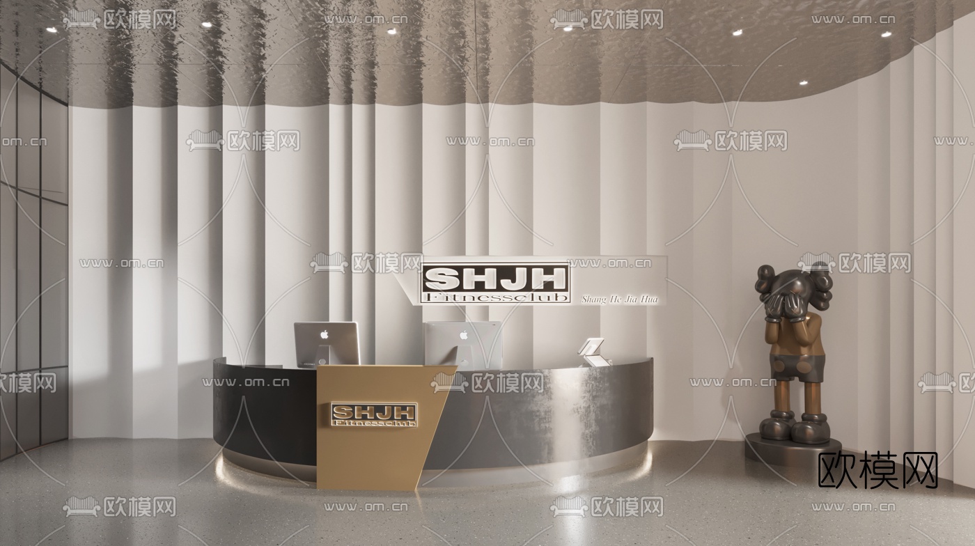 后现代健身房3d模型