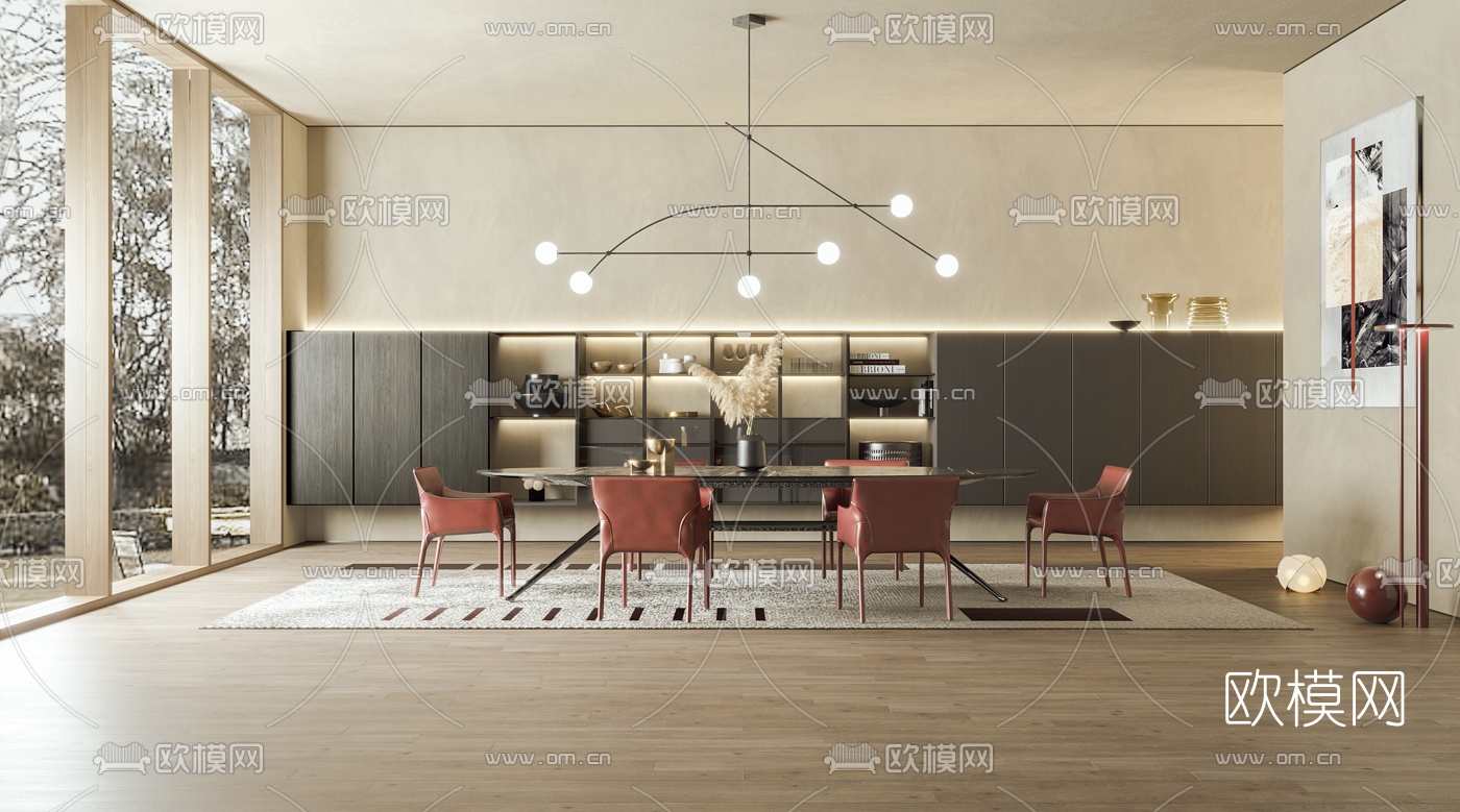 现代餐厅3d模型