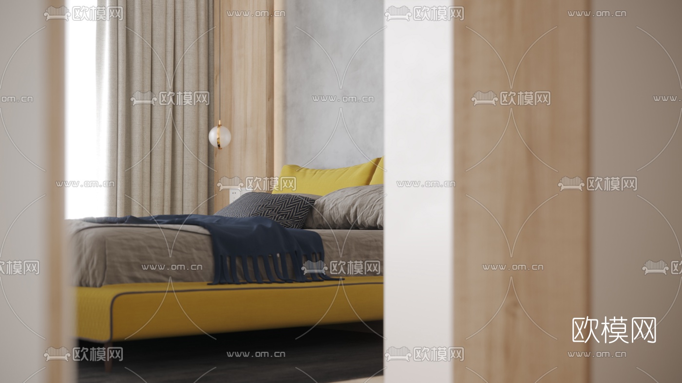 北欧客厅卧室3d模型下载（渲染图6）