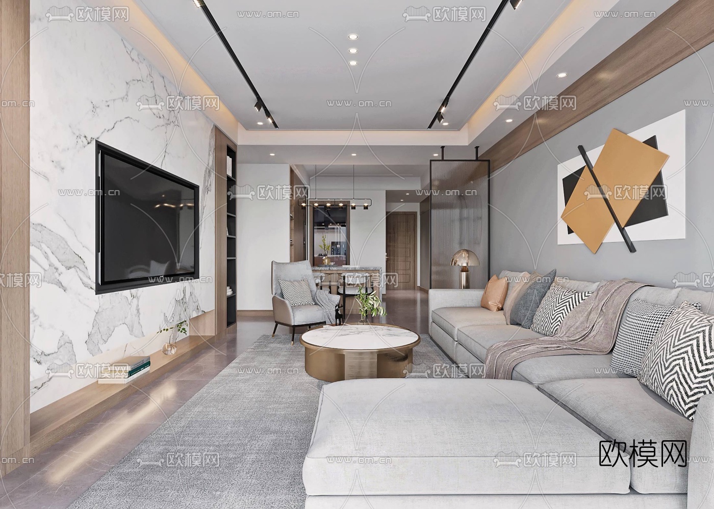 现代客餐厅3d模型
