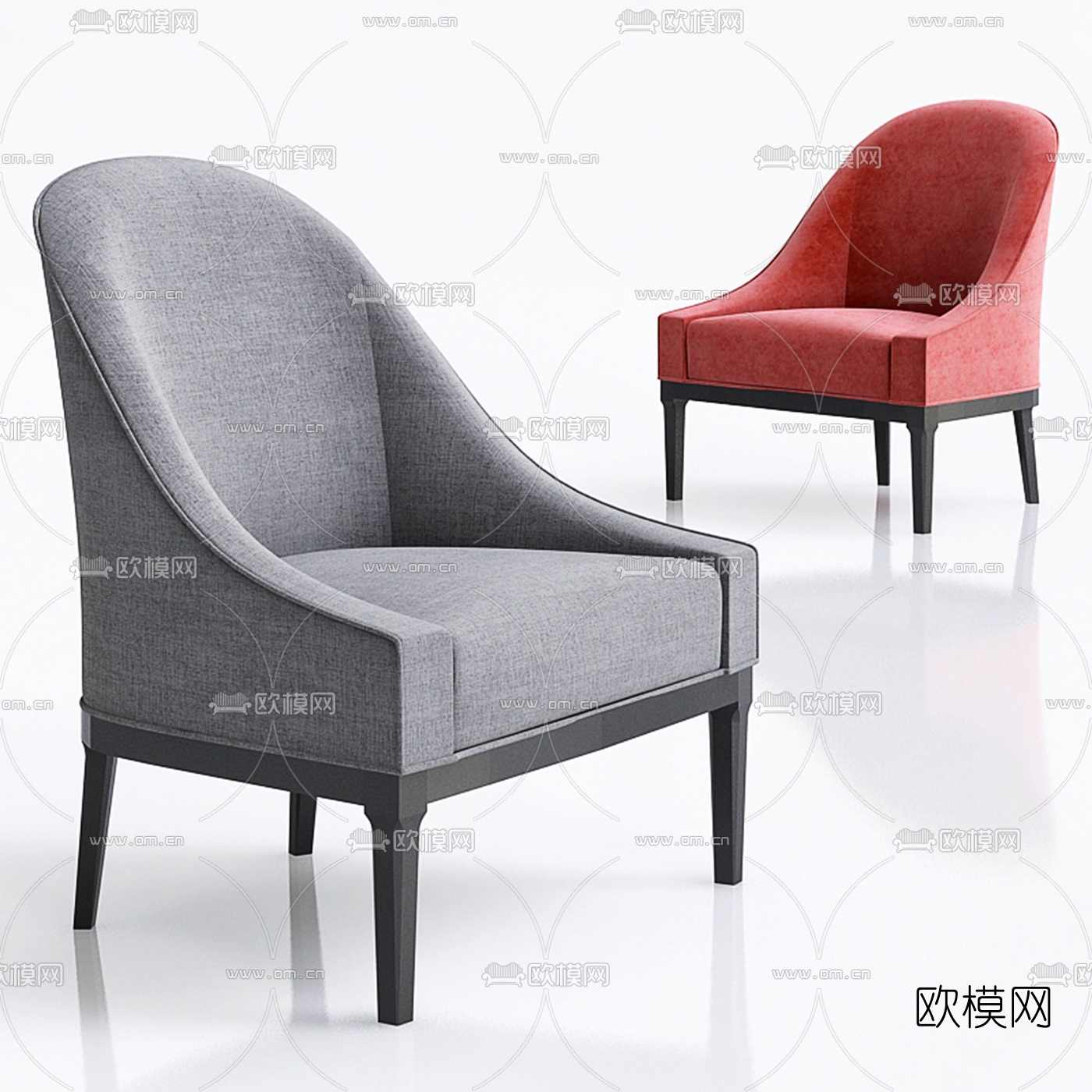 现代布艺休闲椅3d模型-免费3dmax模型库-欧模网