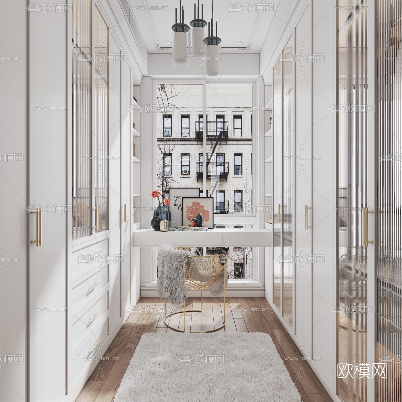 北欧衣帽间3d模型下载（渲染图1）