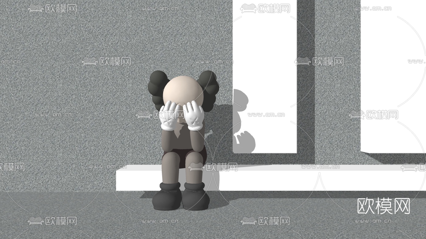 现代kaws公仔玩具su模型下载（渲染图1）
