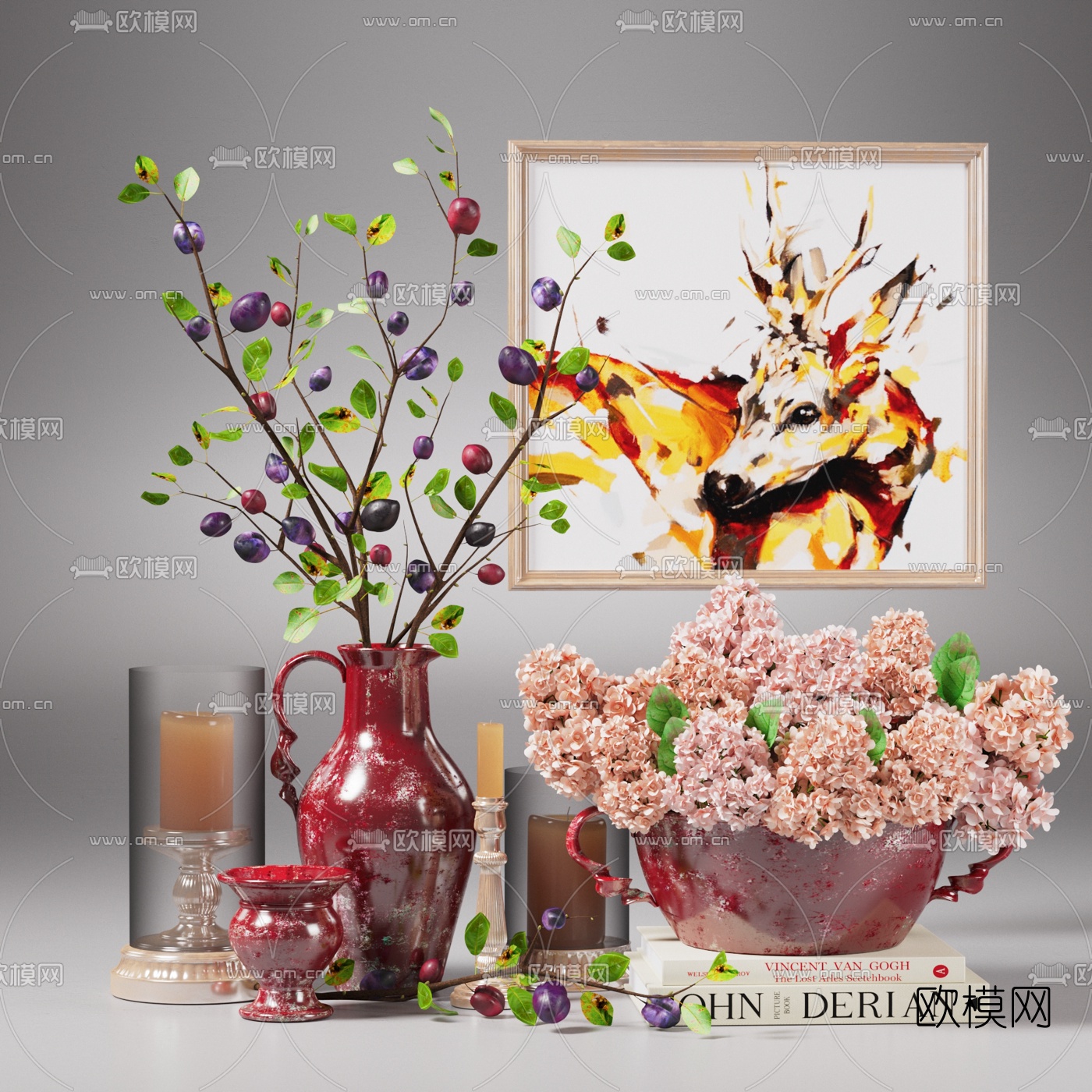 简欧花瓶插花3d模型下载