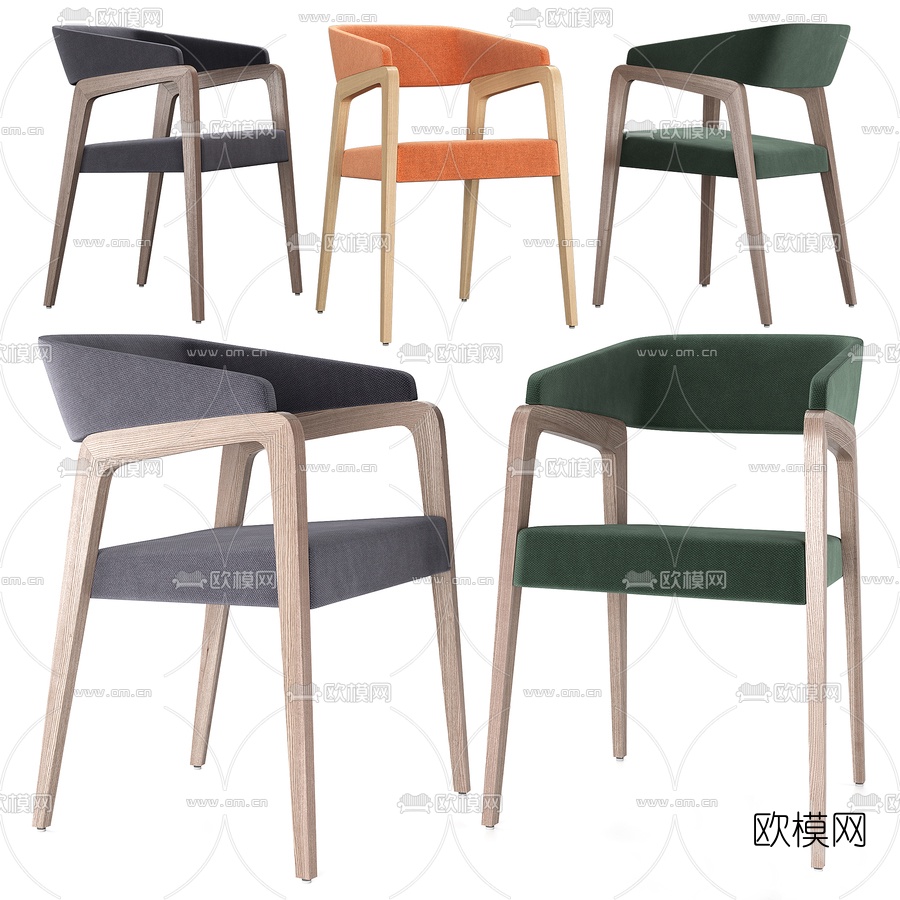 北欧布艺单椅3d模型下载（渲染图1）