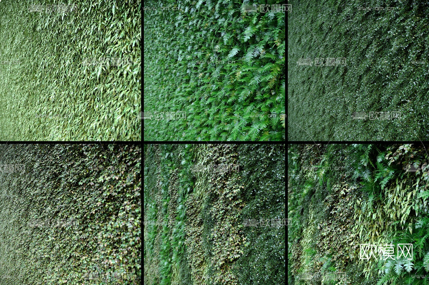现代绿植墙合集3d模型
