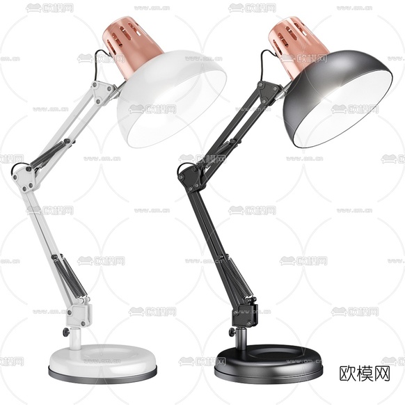 工业风长臂折叠台灯3d模型下载