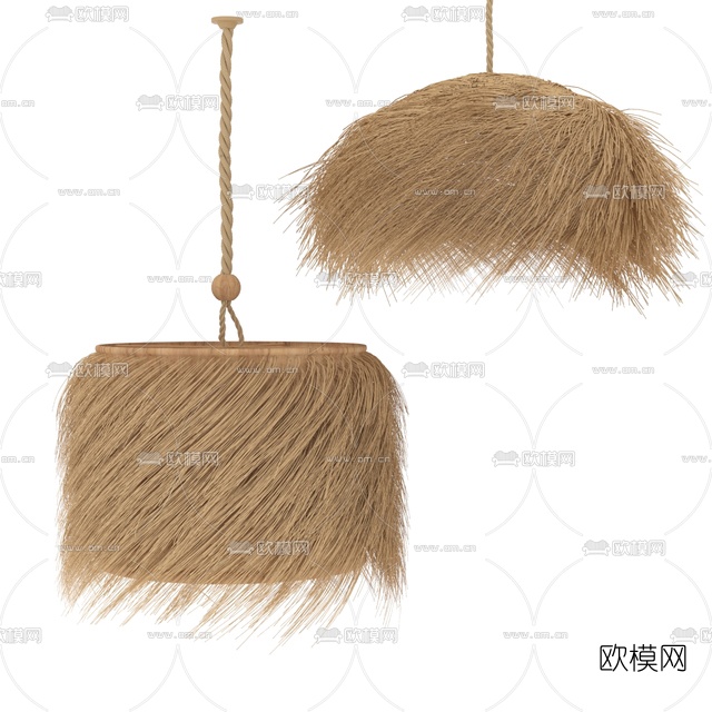 自然风编制吊灯免费3d模型下载