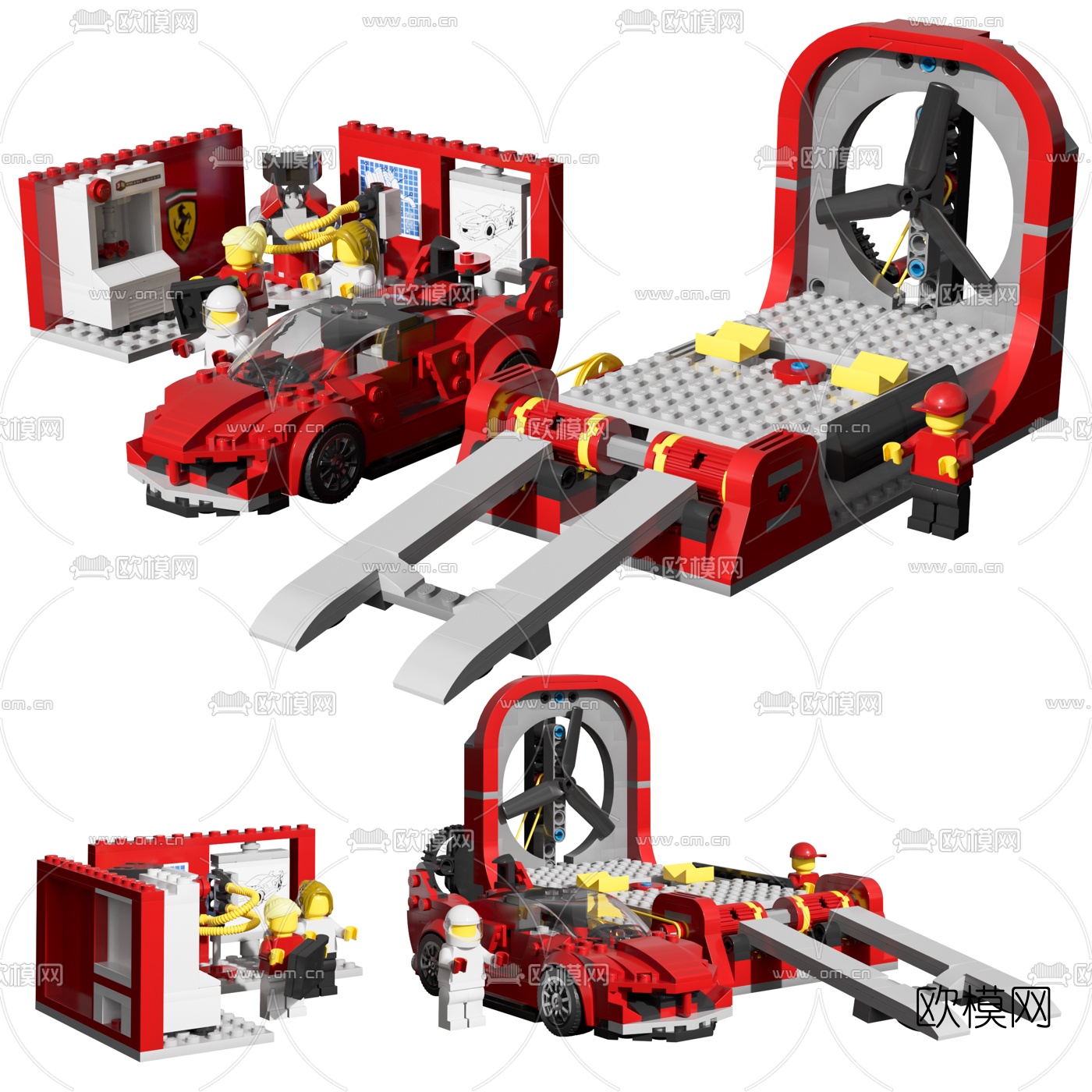 现代乐高赛车玩具3d模型下载