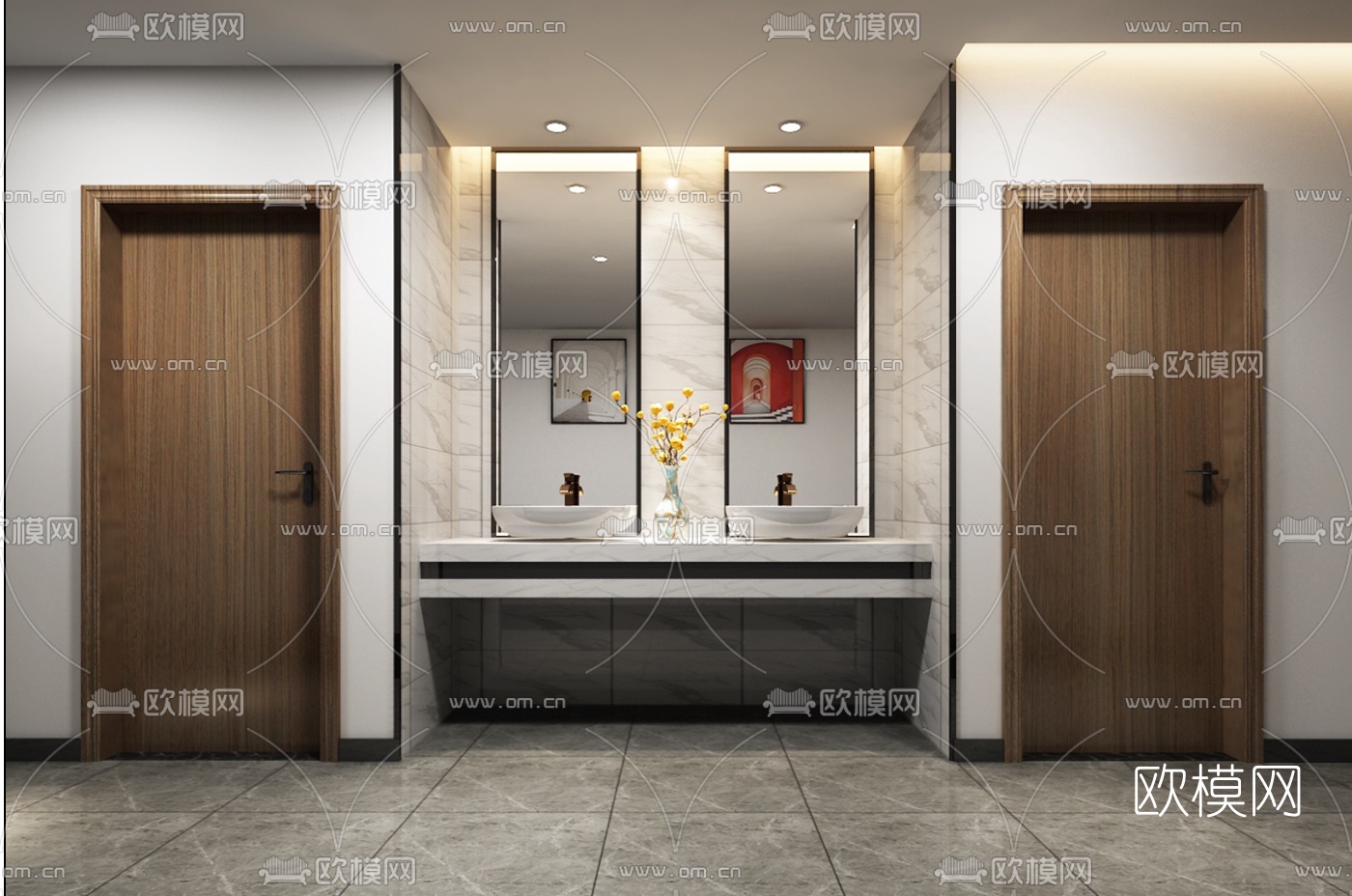 现代洗手间免费3d模型下载