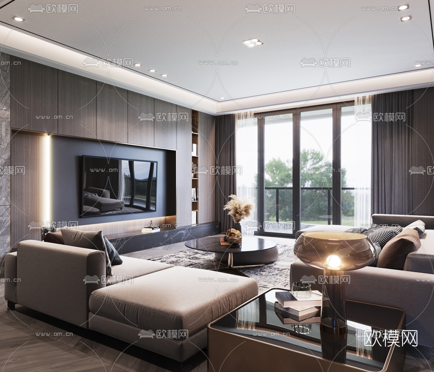 现代简约客厅3d模型