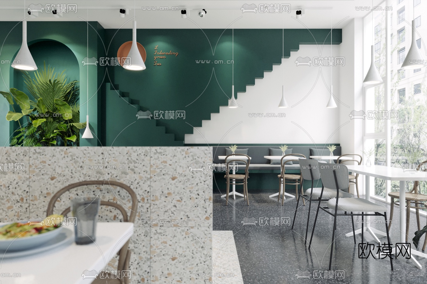 北欧咖啡奶茶店3d模型下载（渲染图4）