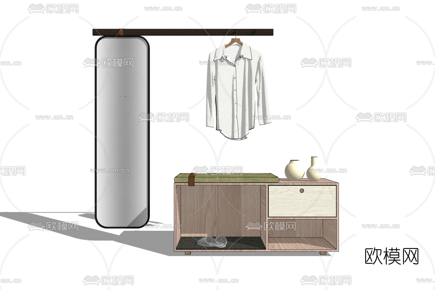 现代玄关鞋柜免费su模型下载