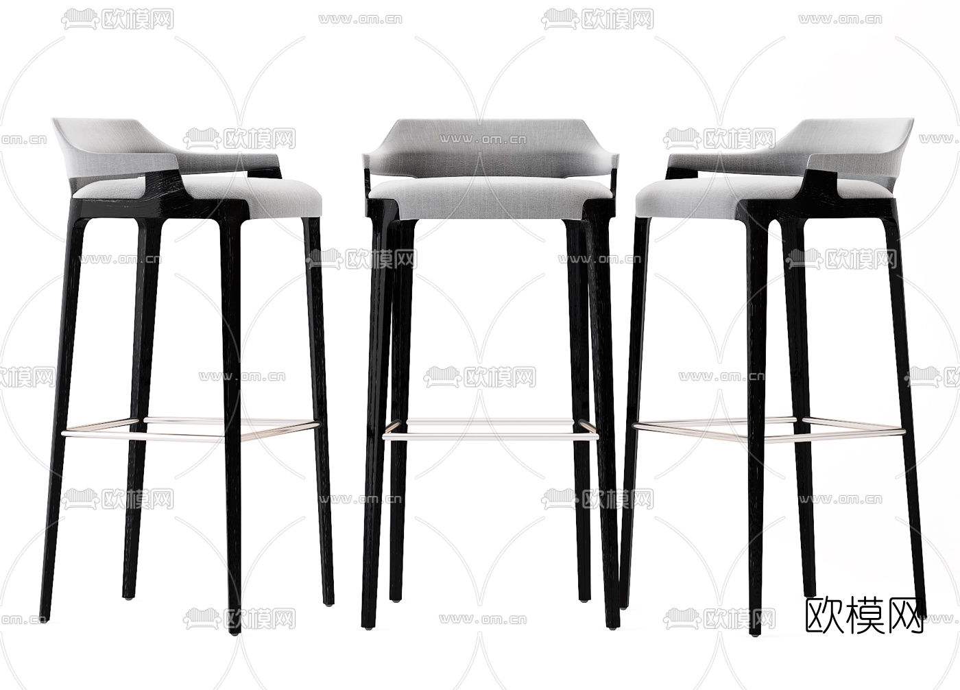 北欧布艺吧椅3d模型下载